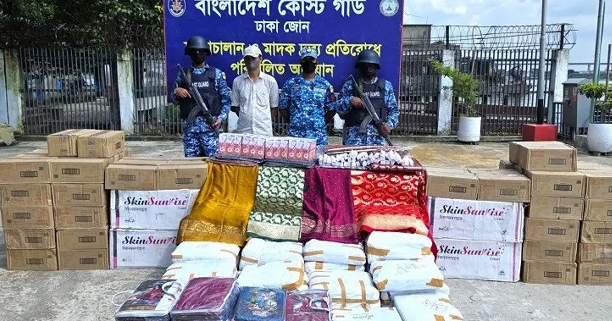 রাজধানীতে ১ কোটি ১৭ লাখ টাকার শুল্ক ফাঁকির ভারতীয় পণ্য জব্দ