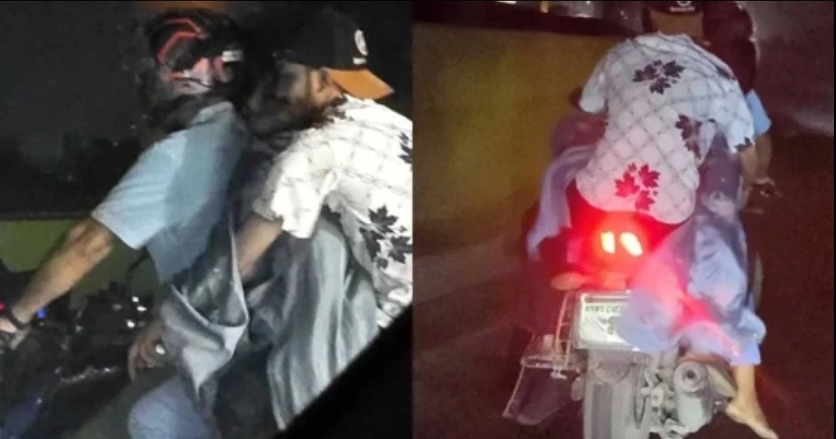 মাঝরাতে বাইকে নিথর তরুণী বহনের দৃশ্য ভাইরাল: তদন্তে নামল পুলিশ