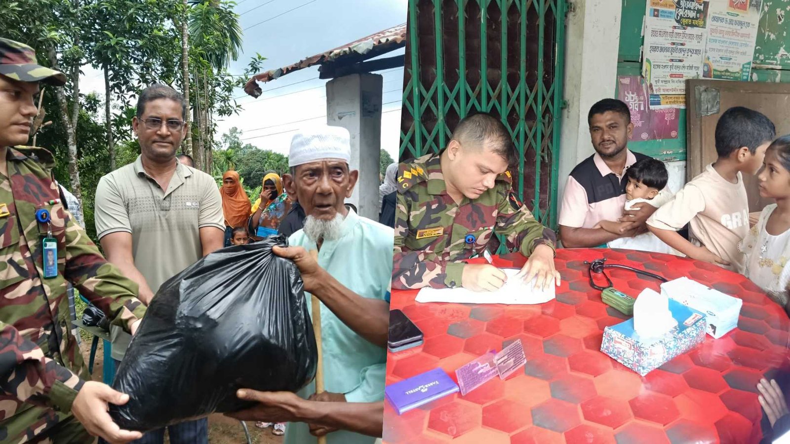 খাগড়াছড়িতে বন্যাদুর্গতদের মাঝে সেনাবাহিনীর ত্রাণ ও চিকিৎসা সেবা প্রদান