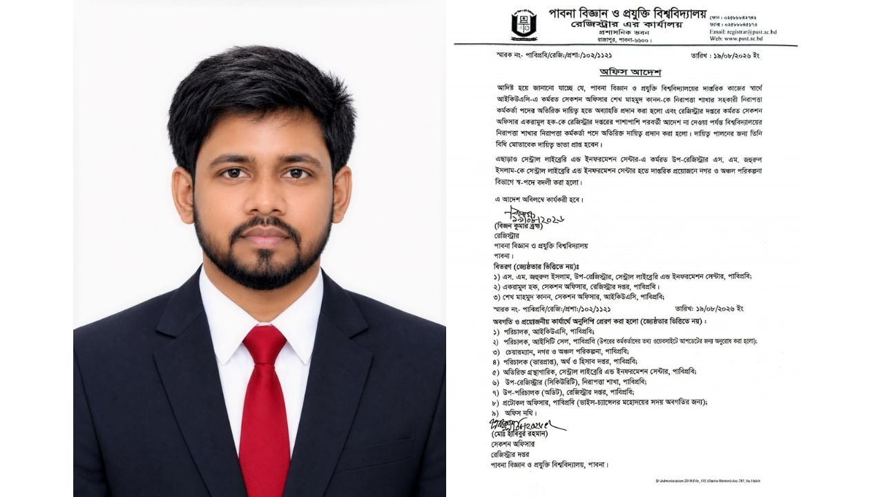 পাবিপ্রবিতে নিরাপত্তা শাখার নতুন দায়িত্ব পেলেন একরামুল হক