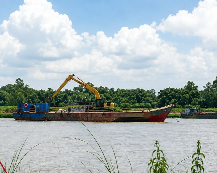 স্কুল ও বসতবাড়ির কাছে কালীগঙ্গায় বালু উত্তোলনের অনুমতি, ঝুঁকিতে জনপদ