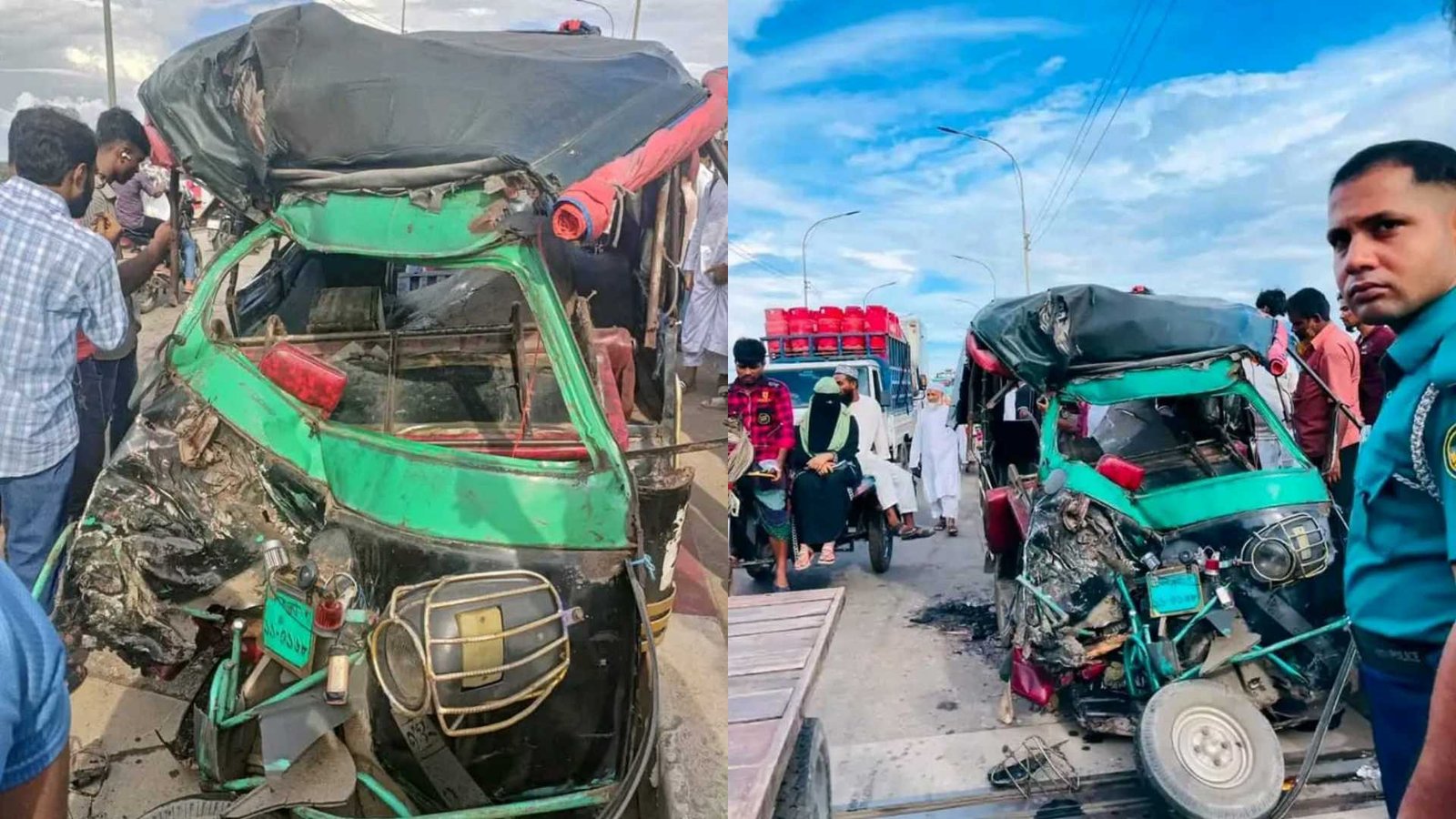 দপদপিয়া ব্রিজে বাস-মাহিন্দ্রা সংঘর্ষে নিহত ১, ববি শিক্ষার্থীসহ আহত ৪