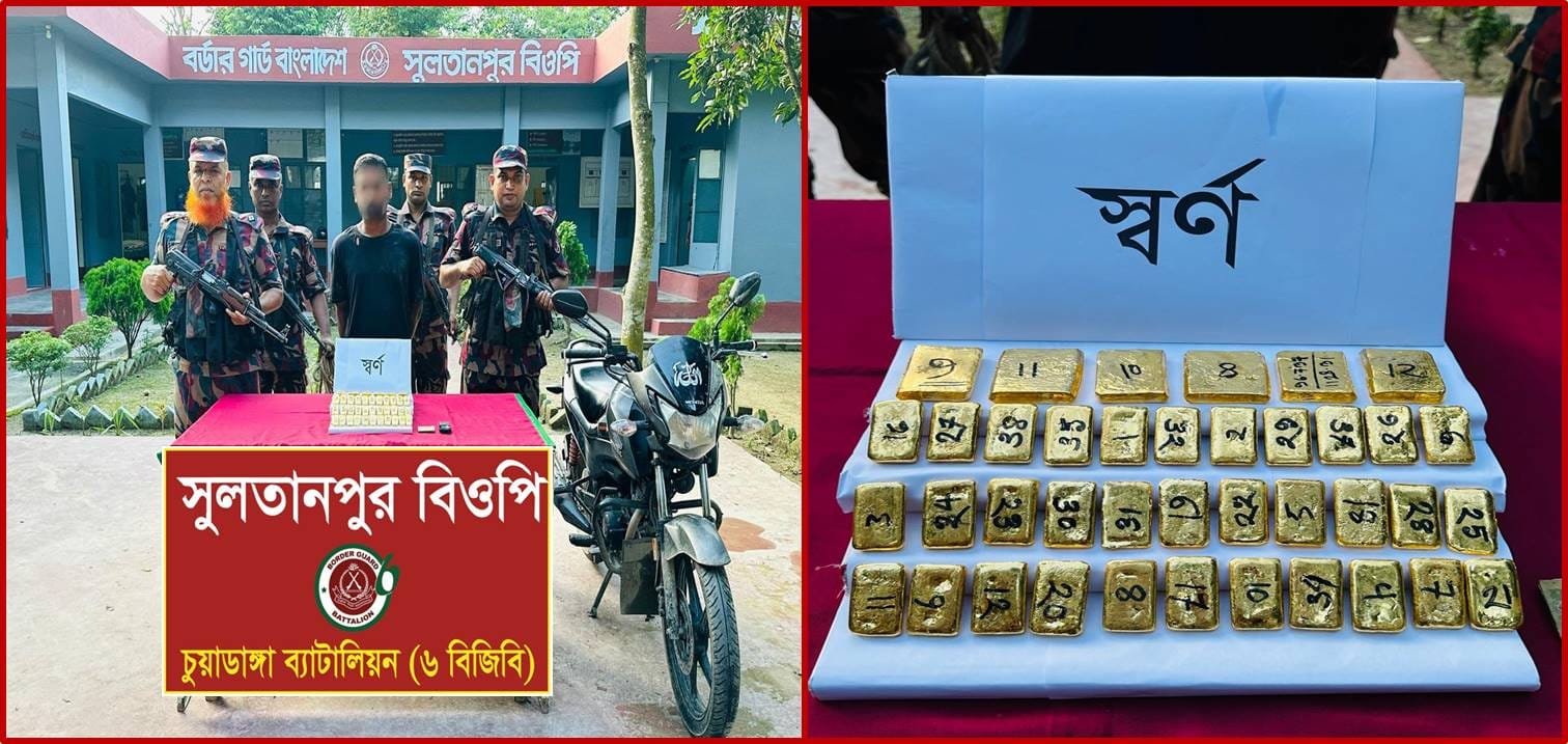 চুয়াডাঙ্গা সীমান্তে ৩৯টি স্বর্ণের বারসহ আটক ১