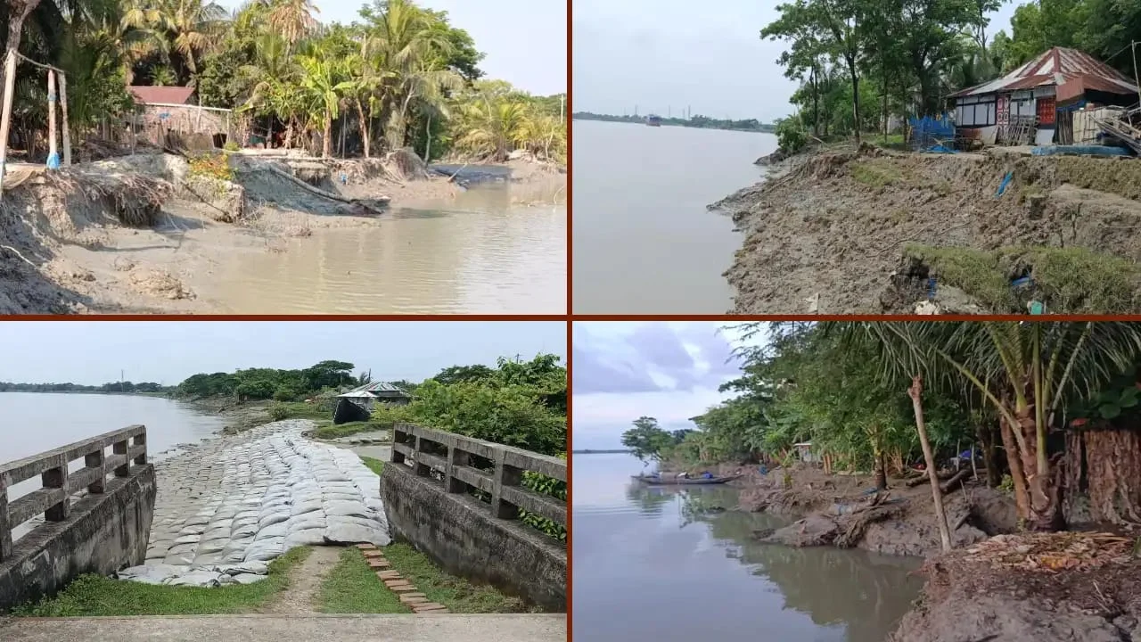 নদীভাঙনে বিলীন রামপাল: শতাধিক পরিবার নিঃস্ব, হুমকিতে সরকারি স্থাপনা