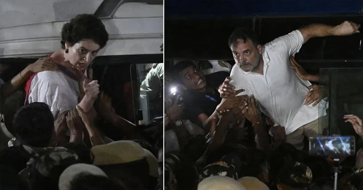 সিইসির পদত্যাগের দাবিতে রাহুল-প্রিয়াঙ্কা আটক