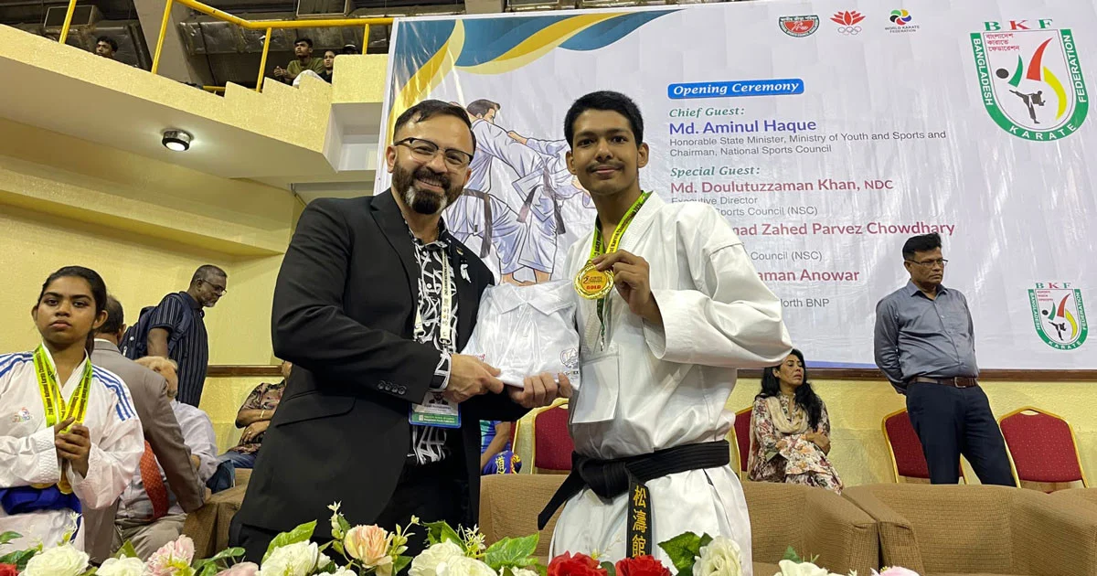 জাতীয় জুনিয়র কারাতে প্রতিযোগিতায় প্রথমবার স্বর্ণ জিতল জামালপুর