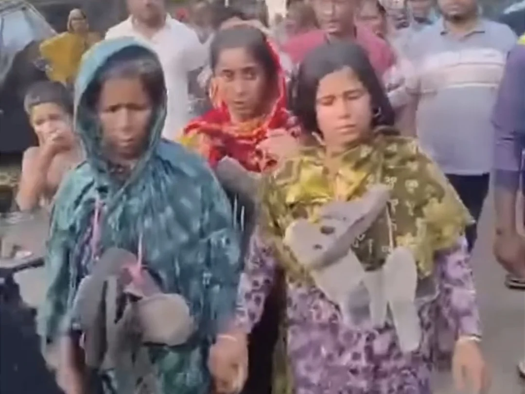 নাটোরে কালো জাদুর অভিযোগে তিন নারীকে জুতার মালা পরিয়ে গ্রাম প্রদক্ষিণ