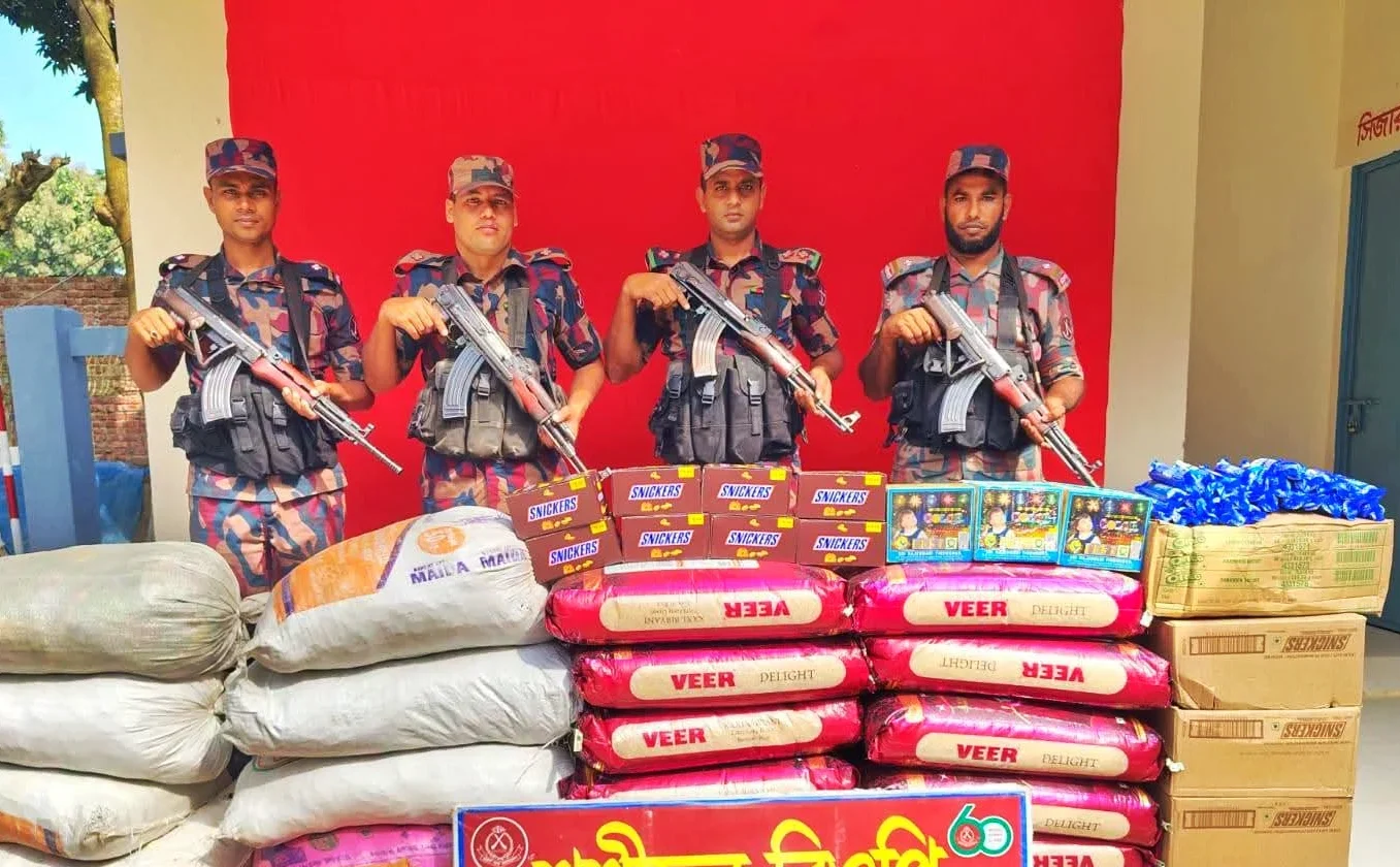 কসবাসহ সীমান্ত এলাকায় বিজিবির অভিযান: ২১ লাখ টাকার চোরাচালানি পণ্য জব্দ, আটক ১