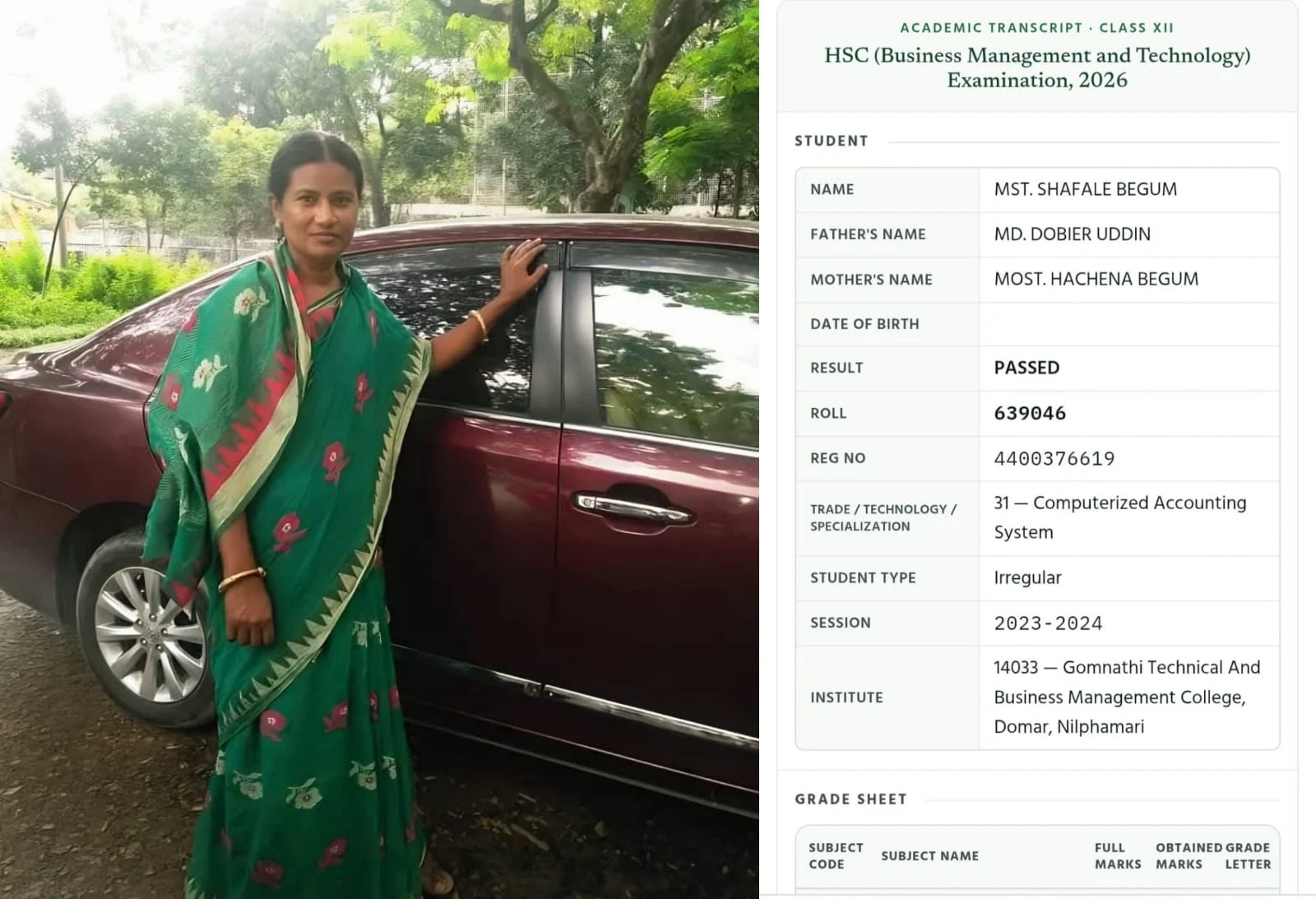 ৫২ বছরে এইচএসসি পাস, নীলফামারীর শেফালীর অনন্য সাফল্য
