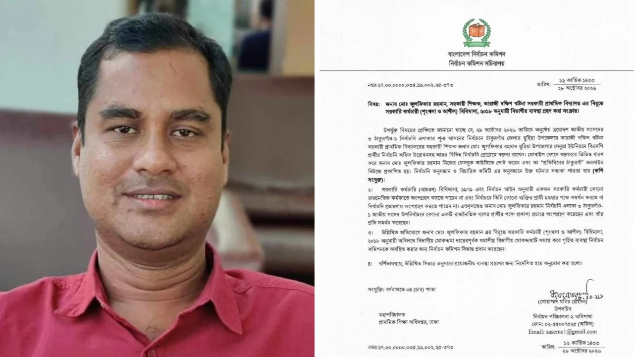 ভোটের মাঠে শিক্ষকের প্রচার, বিভাগীয় মামলা করতে  ইসির নির্দেশ