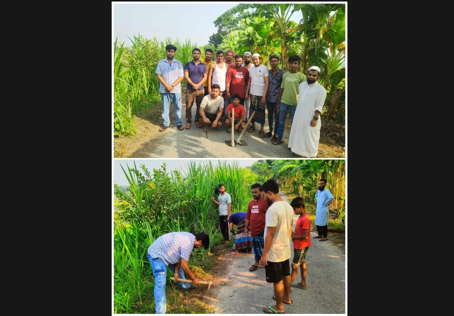 তরুণদের উদ্যোগে জিয়াখালী ও সুতারকান্দা গ্রামের সংযোগ সড়কে তালগাছ রোপণ ও পরিচ্ছন্নতা অভিযান
