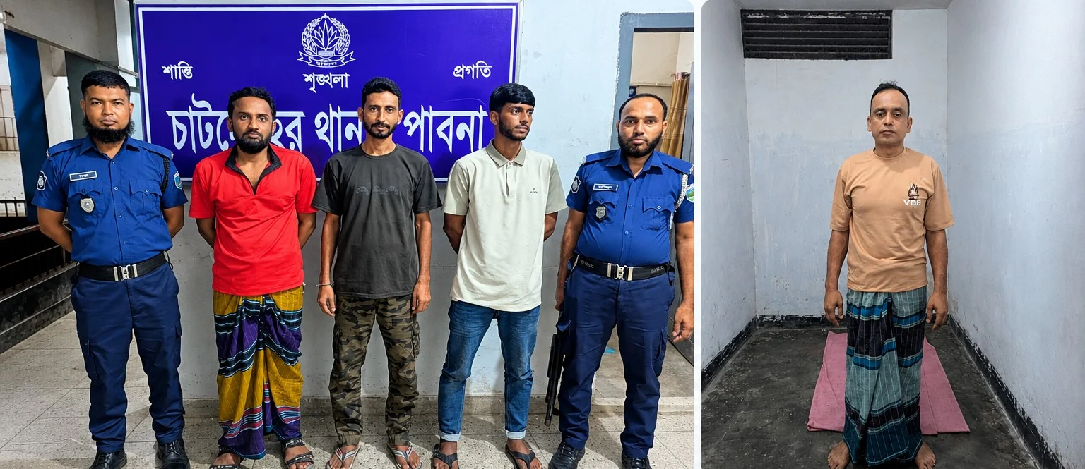 চাটমোহরে পুলিশের অভিযানে ৩ মাদকসেবী ও ১ মাদক বিক্রেতা আটক